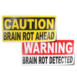 Brain Rot Vinyl Stickers – 2 Pieces, 4” x 2” Each, Waterproof & Durable, For When You’ve Watched One Too Many Memes – Brain Rot Vibes, by Flippin Stickers