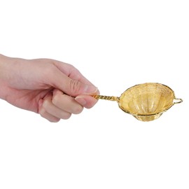 Brass Tea Strainer,Tea Infusers for Loose Tea,Long Handled Tea Strainers Tea Infuser Strainer Pure Copper Reusable Loose Leaf Teapot Filter for Home Office