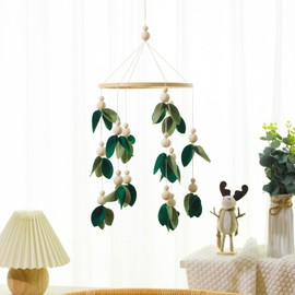 Wenqik Crib Mobile for Nursery Green Leaf Dragon Mobile Crib Forest Green Forest Shower Gift for and(Leaf)