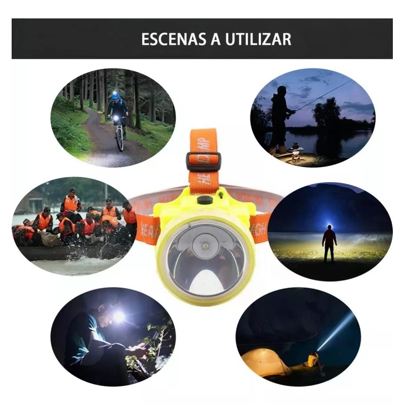 Nuoyatiyu Lampara Cabeza Buceo Minera Caceria Pezca C/agua Sumergible