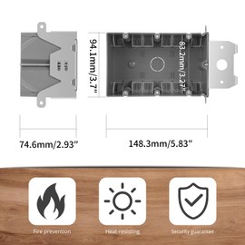 HXH Adjustable Electrical Outlet Boxes Plastic, 1 PCS 3 Gang Electrical Outlet Box Extender, 49 Cubic Inch PVC Junction Boxes for Home Improvement, ETL Listed, Grey.