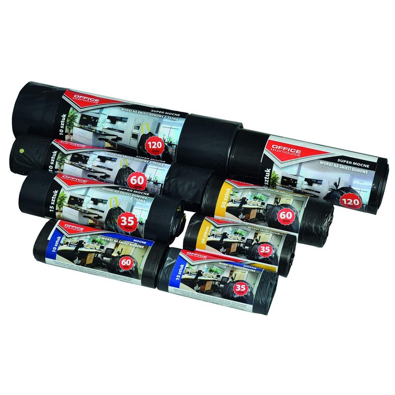 Office Products Waste Bin Liners, Standard (HDPE), 60 L, 50