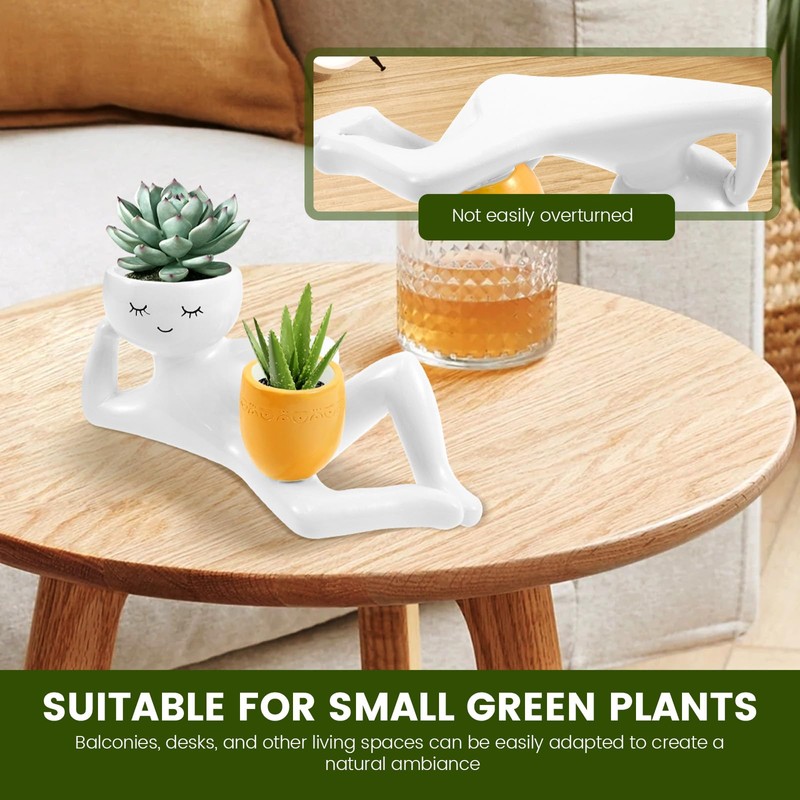 Lazy Guy Planter Resin Funny Planter Pot Efficient Drainage Greenery