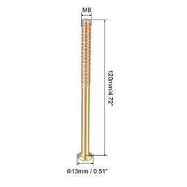 uxcell M8x120mm Furniture Screw Hex Socket Machine Screws Zinc Plated Fasteners Bolts Half Thread Carbon Steel 10Pcs