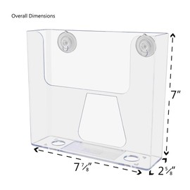 Marketing Holders 7 1/2"W Brochure Holder Cup Pamphlet Display Catalog Booklet Window Mount Glass Maps Literature Printed Material Menu Suction