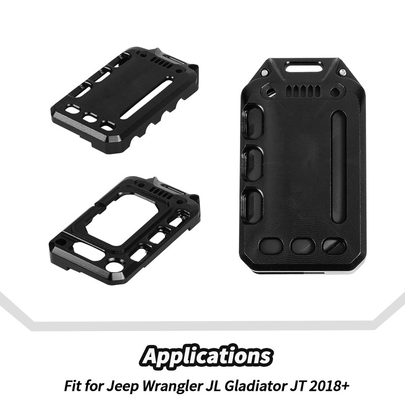 JeCar Key Fob Cover Key Case for 2018-2024 Jeep Wrangler