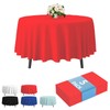 Fixwal 5-Pack Premium Plastic Tablecloth 84in. Round Plastic Table Cover