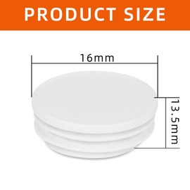16mm (5/8 Inch) Round Plastic Plug, Round White Plastic End Cap, Hardware Plugs, Pipe Tubing End Cap for Chair Table Stool Leg, 10 PCS