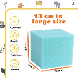 WINTECY 48PCS Foam Cubes 5"x5"x5"- Foam Pit Blocks Set, Soft Stacking Blocks for Indoor Games,Trampolines, Gymnastics, Parkour & Action Sport (Light Blue)