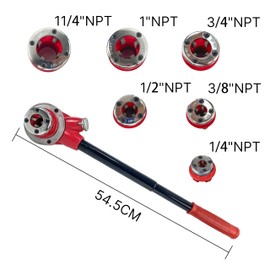 TEXALAN(R) Ratchet Pipe Threader Kit Ratcheting Pipe Threading Tool Set w/ 6 Dies