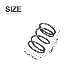 DTGN 1.2x15x20mm(DxODxL) Compression Spring - 10Pack - Good for Machinery - Spring Steel Extension Spring - Black