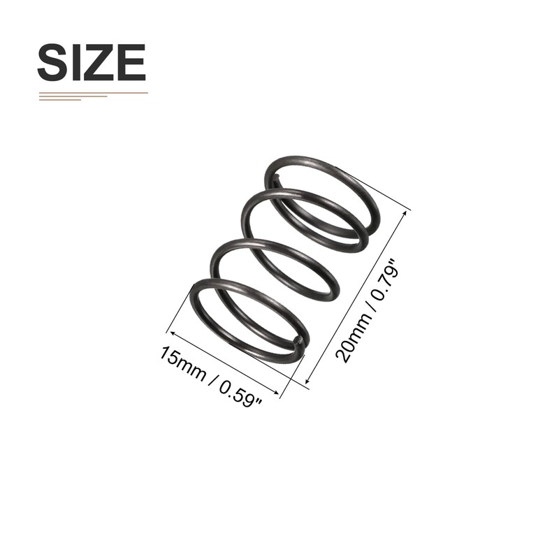 DTGN 1.2x15x20mm(DxODxL) Compression Spring - 10Pack - Good for Machinery