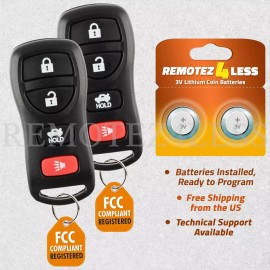Remotez4less 2 New Black Replacement Keyless Entry Remote Control Key Fob FITS: NISSAN