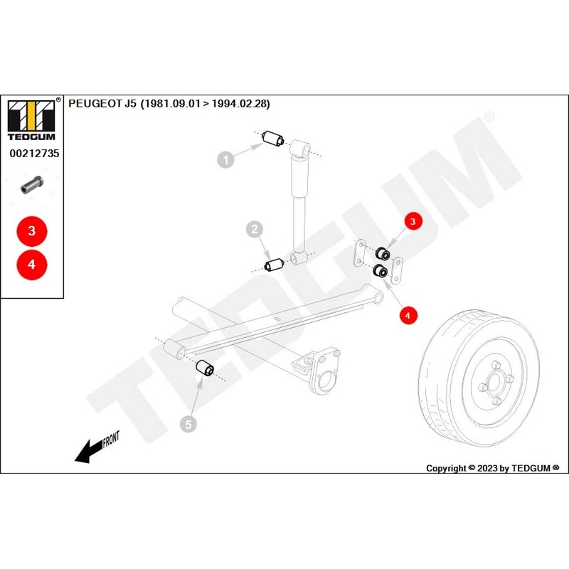 TEDGUM 00212735 REAR LEAF SPRING BUSHING