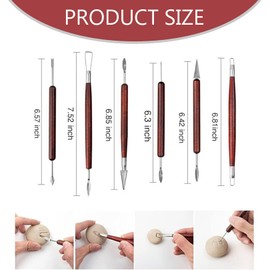 6 Pcs Clay Sculpting Modelling Tools,Pottery Air Dry Clay Tool Sculpting Set,Double-Ended Stainless Steel Wax Clay Sculpting Carving DIY Tools,Polymer Clay Tools for Art Crafts DIY Pottery Sculpture