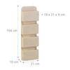 Relaxdays Hanging Organiser, 4 Compartments, Door Organiser with Hooks for