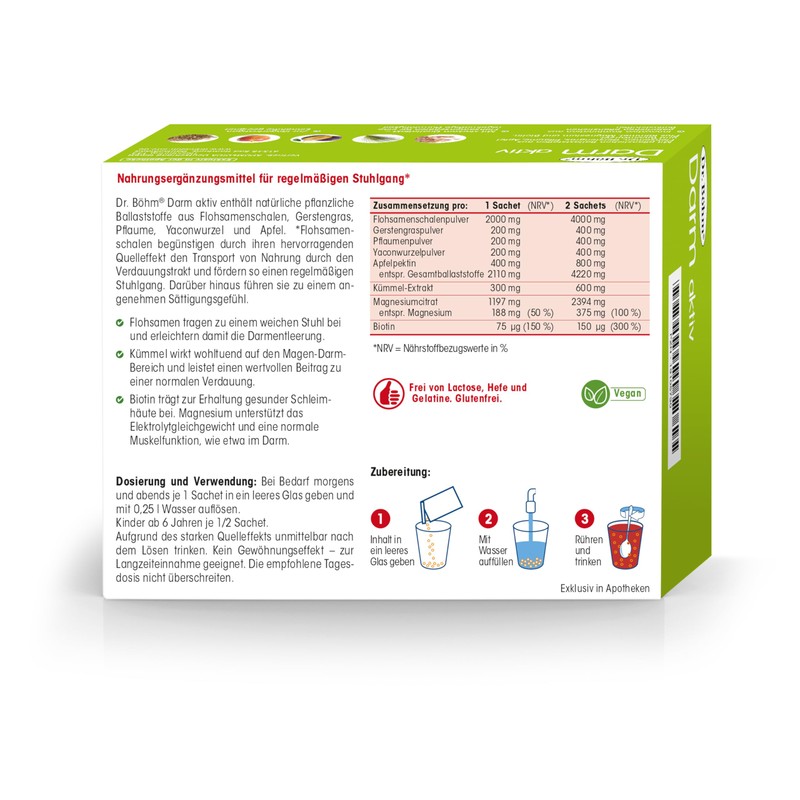 Dr. Böhm Intestinal Active: To Support Constipation and Hard Stools,
