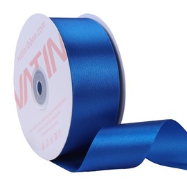 VATIN 1-1/2 Inch Royal Blue Solid Satin Ribbon, 50 Yards Craft Fabric Ribbon for Gift Wrapping, Floral Arrangements, Wedding Decor, and Party Ornaments