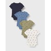 PIPPI Unisex Baby Bodysuit SS AO-printed (4 Pack) Shaping Bodysuit,