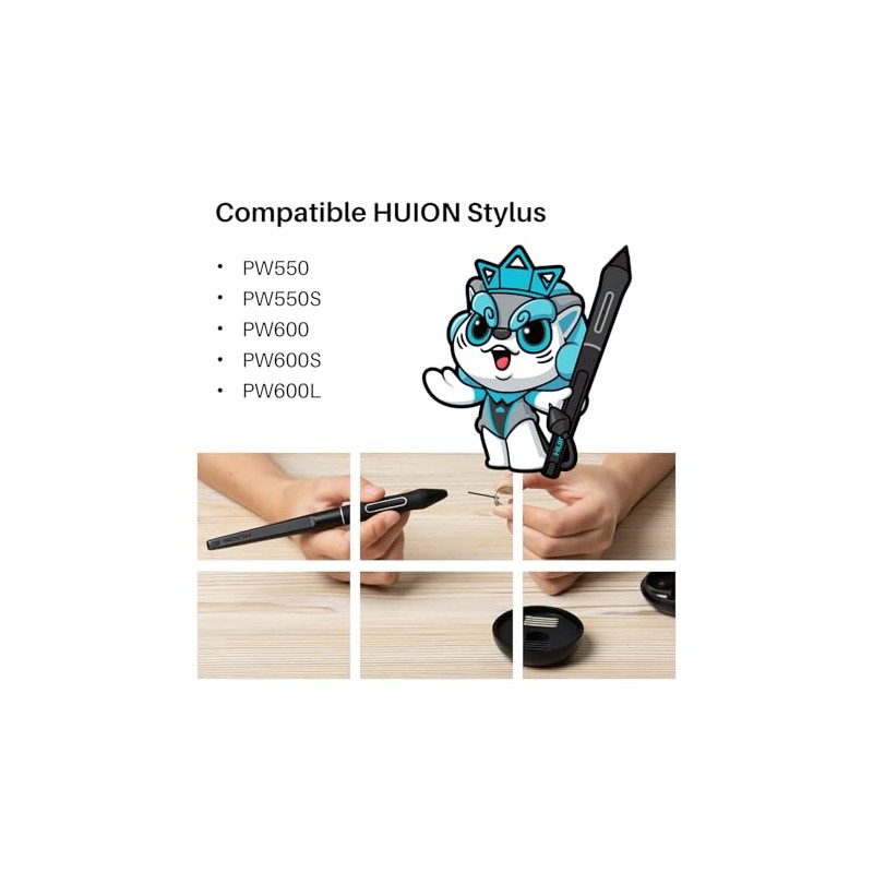 HUION 10 Pack Replacement Nibs PN06 Compatible with Pen Stylus