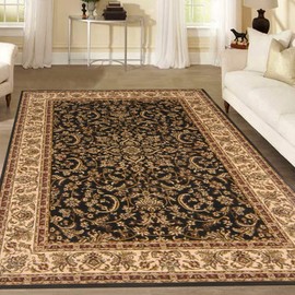 Radici Noble Area Rug, 3'3"x5'4", black