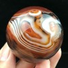 TEAMWILL Natural Silk Agate Banded Ball Quartz Crystal Sphere Tumbled