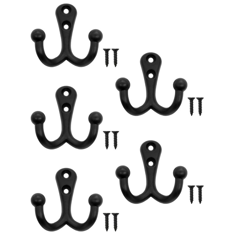 Fuxxer® 5x Classic Solid Coat Hooks Double Hook Towel Hook