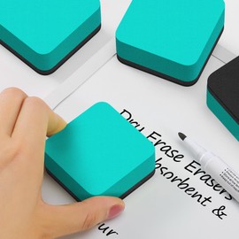 MaxGear Dry Erase Erasers, 48 Pack Magnetic Whiteboard Erasers Dry Erase, White Board Dry Eraser for Whiteboard, Mini Whiteboard Erasers for Dry Erase Board Classroom School（Green, 2 x 2 x 0.6 Inch