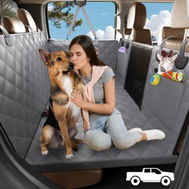 AIEDOULER Back Seat Extender for Dogs, Hard Bottom Dog Seat Cover for Truck Back Seat, Dog Hammock for Truck XL Size Fits for Crew Cab F150, RAM1500, Sierra, Silverado,Tundra, Titan(59‘x29’)