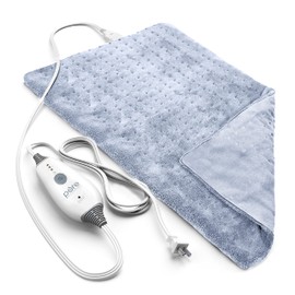 Pure Enrichment® PureRelief Deluxe Heating Pad (12" x 24"), Full Body Therapy Pad with 4 InstaHeat Settings, Soft Machine-Washable Microplush Fabric and 2-Hour Auto Safety Shut-Off (Rain Blue)