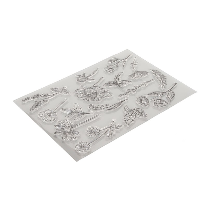 6pcs Clear Stamps Innovative Decorative Flower TPR Clear Stamps for