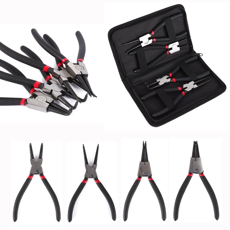 4 PCS Professional Heavy Duty 7" Internal External Straight Bent