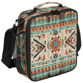Pardick Aztec Lunch Box Insulated Lunch Bag Lunchbox with Adjustable Shoulder Strap Waterproof Cooler Bags for Travel/Picnic/Beach