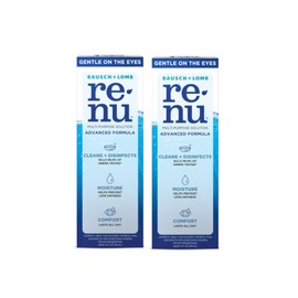 Renu Advanced Formula Multi-Purpose Solution, Disinfecting and Moisturizing Contact Lens Solution for Soft and Silicone Hydrogel Lenses, 4 fl oz (Pack of 2)