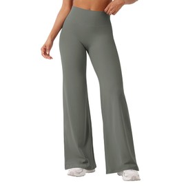 YEOREO Workout Leggings Womens No Front Seam Straight Leggings High Waist Buttery Eddiy Gym Yoga Pants Gray Green XL