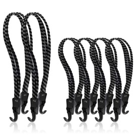 Gsrhzd Luggage Straps Pack of 6 Bicycle Tie Down Straps (60 cm x 4 + 90 cm x 2) Elastic Straps with Hooks, Expander with Hooks, for Pannier Rack, Bicycle Pannier Rack, Motorcycle Luggage, Bicycle