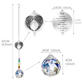 Sun Catcher Crystal, Memorial Gifts, Memorial Crystal Sun Catcher, Window Garden, Unique Sympathy Gifts for the Loss of a Loved One (Dad)