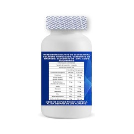 IsaaQuim Glucosamina con Colágeno, Citrato de Magnesio, Zinc y Ácido Hialurónico | 120 Cápsulas de 600 mg | Por Porción: 250 mg Glucosamina, 33 mg Áci