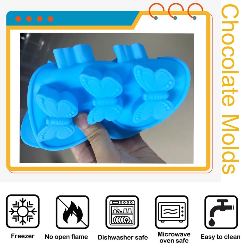 YIMINGMOLD 2pcs Butterfly Silicone Chocolate Molds Butterfly Shaped Mold For