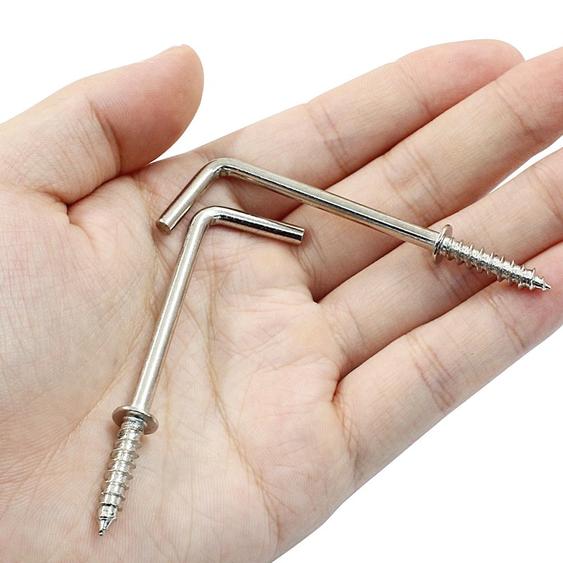 PHITUODA 20Pcs L Shape Screw Hooks 2 Inch Square Bend