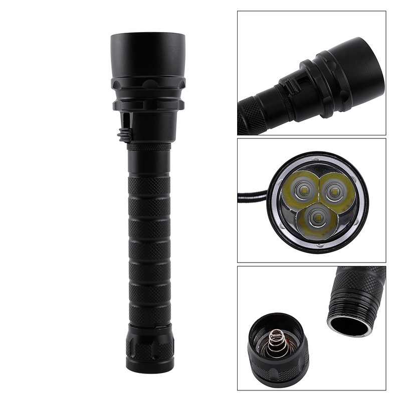 2000LM Underwater 100m 3 X LED Diving Flashlight Dive Torch