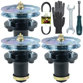 BOSFLAG 3 Pack Pre-Greased 539131898 Spindle with 539113300 Pulley 522795901 Belt for Husqvarna FD61, M-ZT61, MZ 61, MZ6128, MZ 6128, MZ 6128 ZT, MZT 61, MZT 61 BF, RedMax CZT 61 Lawn Tractors