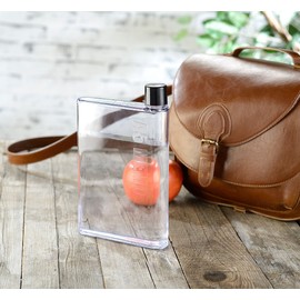 Rosenstein & Söhne Flat Water Bottle: Ultra Slim A5 Notebook Size Water Bottle 420ml (Flat Bottle, Pocket Bottle, Outdoor Travel)