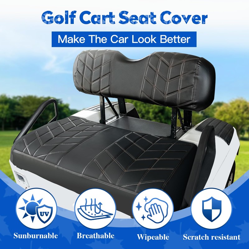 PZWLI 4PCS Golf Cart Seat Covers Kit, Front and Rear