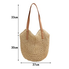 YdseozOA Women's Straw Beach Shoulder Bag Large Straw Bags Handmade Weave Tote Bag Summer Beach Holiday Straw Handbags, beige
