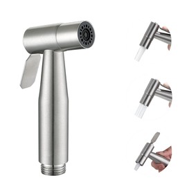 Tugbagocer Bidet Toilet Sprayer Head Stainless Steel Handheld Sprayer for Feminine Wash, Cloth Diaper, Bathroom, Kitchen and Toilet Cleaning 3 Functions (Brushed Nickel)