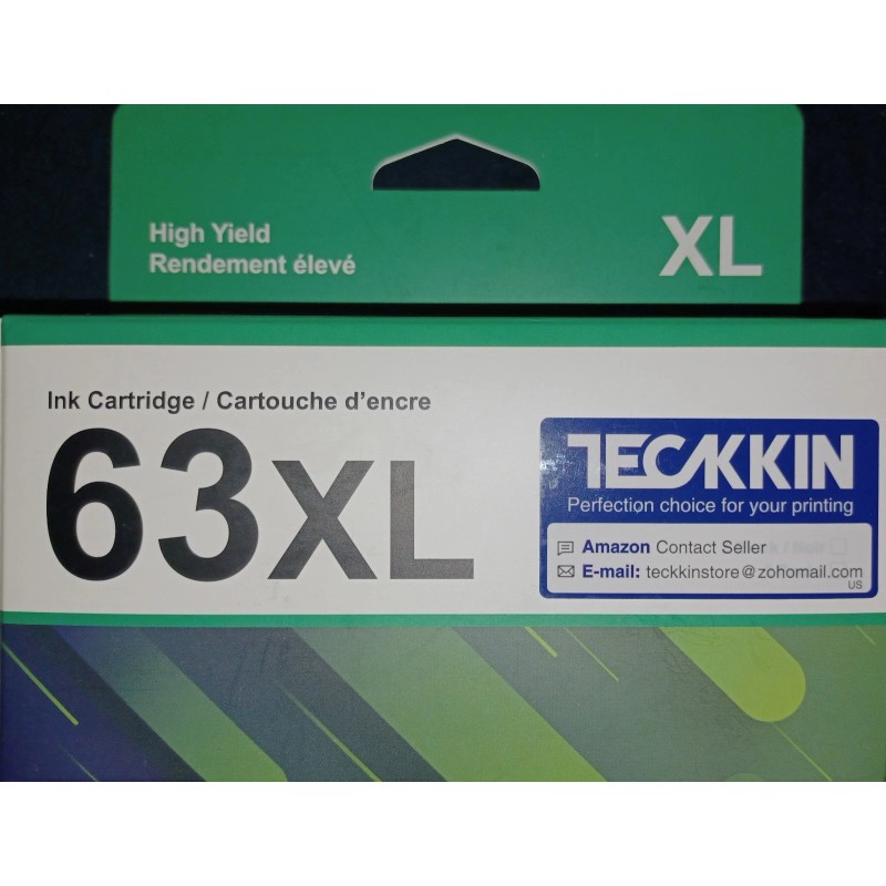 TECKKIN 63XL Ink Cartridges Black & Color Replacement Compatible for