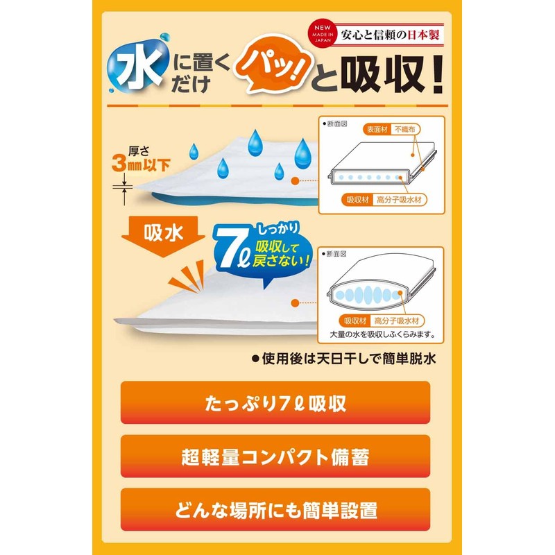 Daiichi Sanitai BMS-002 Disaster Preparedness People Water Puddle Absorbent Sheet