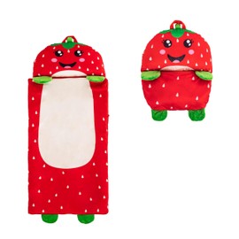 Boys Nap Buddies Strawberry Preschool Nap Mat, Toddler Sleeping Bag with Pillow for Daycare, Ages 3+