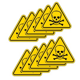 GamesMonkey® – Gefahrenwarn - Dreieck - Aufkleber - Kit – Hochspannungsbrennbarer Tod – PVC HD wasserdichtes Risiko (20 Stücke, Tod - Schädel, 5x4 cm)
